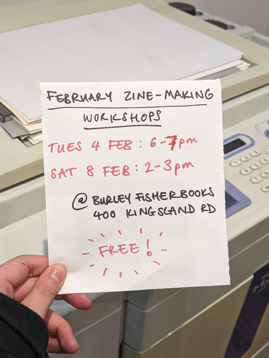 Zine-Making Workshop w/Burley Fisher Community Press