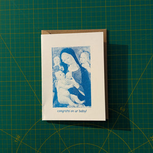 Baby 1 Blue (greetings card)