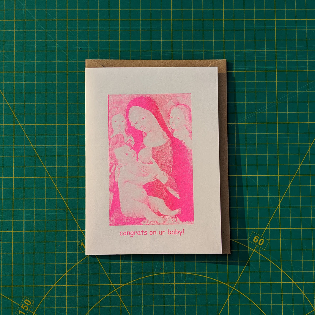 Baby 1 Pink (greetings card)