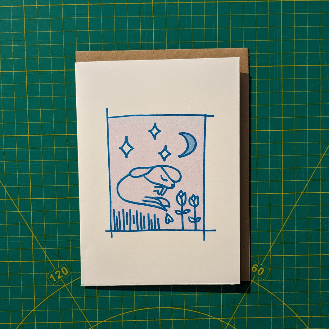 Sleepy Dog (greetings card)