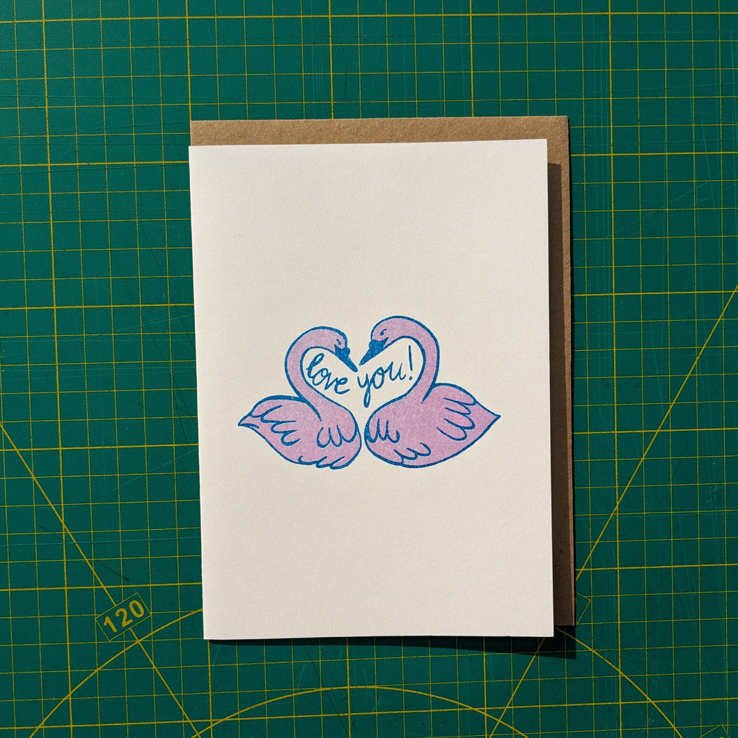 Swans (greetings card)